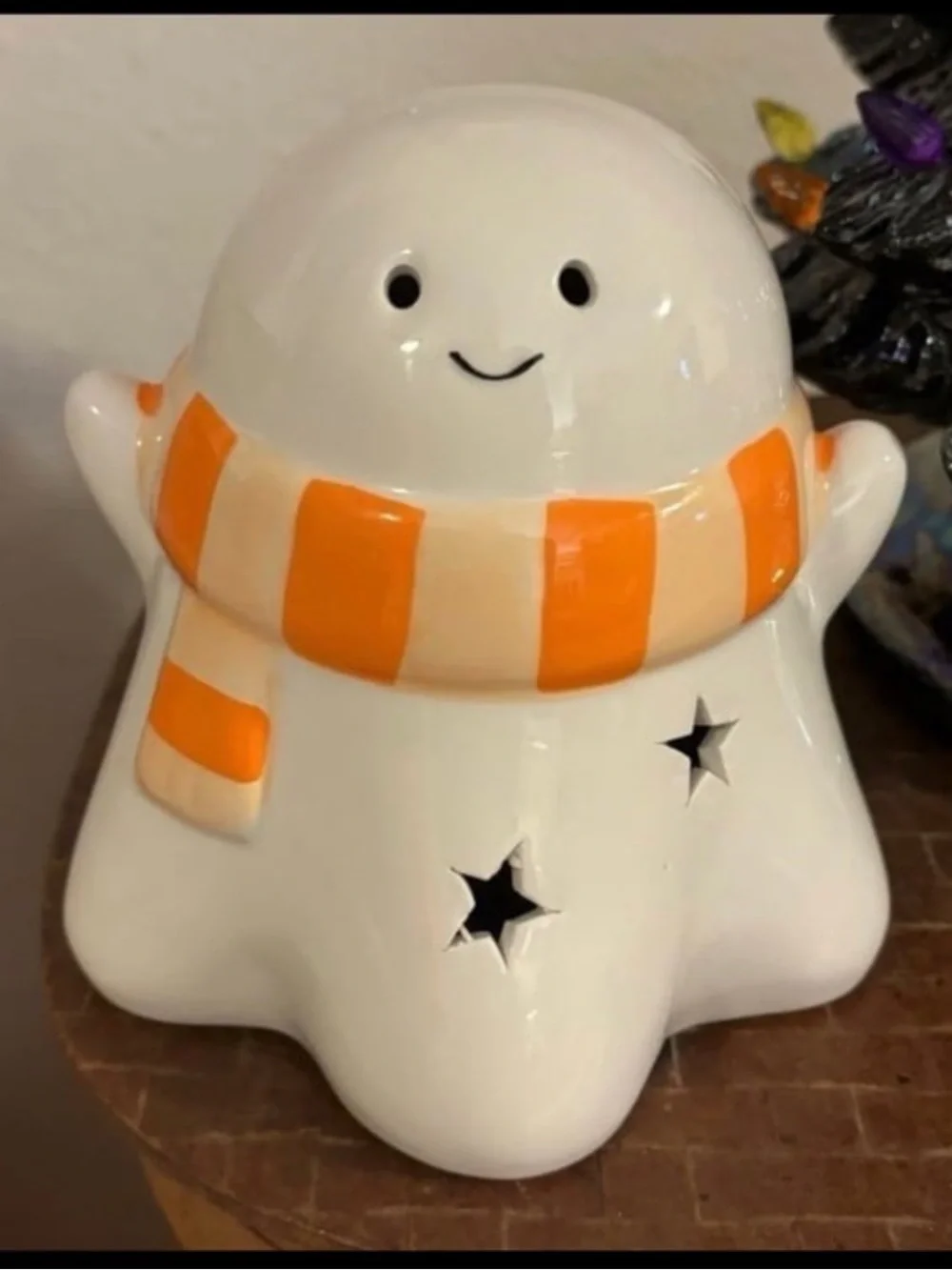 Target White Ceramic Ghost Light with Orange Scarf